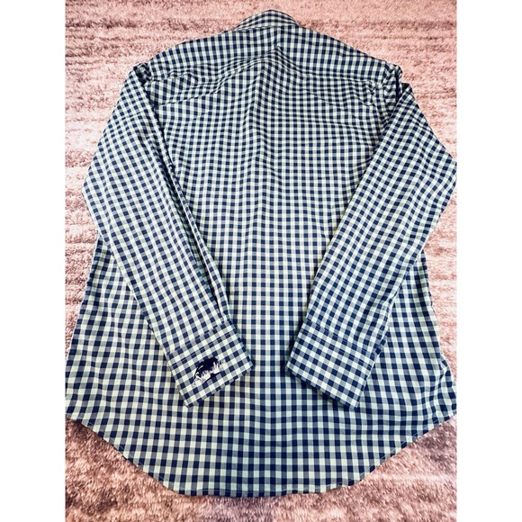 Peter Millar Shirt Mens M Green Check Gingham Summer Comfort Long Sleeve - Picture 9 of 9